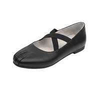 Ballerine da donna eleganti in pelle, Mary Jane, con punta rotonda elastica, comode, morbide, piatte, leggere, traspiranti, imbottite, da ufficio, per il tempo libero e il lavoro, Nero , 37 EU
