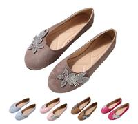 Ballerine da donna eleganti in pelle scamosciata, comode e morbide | Scarpe da barca in tinta unita, leggere, con plantare morbido, senza lacci