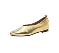 Ballerine da donna eleganti - morbide scarpe da donna piatte in pelle PU scarpe da donna eleganti e comode ballerina per il tempo libero scarpe da ballo slip on décolleté scarpe basse da sposa, gold
