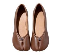 Ballerine da donna in pelle morbida: scarpe piatte con suola divisa, comode e morbide, scarpe estive, eleganti, leggere, traspiranti, larghe H, scarpe da ballo per tutti i giorni, abiti eleganti