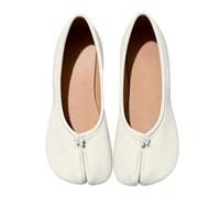 Ballerine da donna in pelle morbida, suola divisa, comode e morbide, scarpe estive, eleganti, leggere, traspiranti, larghe H, scarpe da ballo per tutti i giorni, abiti eleganti, khaki1, 36 EU
