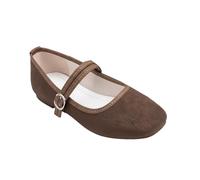 Ballerine da donna in pelle verniciata, eleganti, comode, per il tempo libero, leggere e morbide, scarpe da ballo retrò, con arco piatto, punta rotonda, slip-on, per visita al teatro, Stile I03
