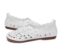 Ballerine da donna in rete oro scarpe basse da donna vuote casual piccole comode traspiranti ortopediche mocassini sandali scarpe da guida pompe pieghevoli da indossare tutti i giorni estate, bianco