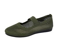 Ballerine da donna in tessuto mesh traspirante, materiale comodo in cotone, materiale leggero, punta rotonda, tacco piatto e suola morbida