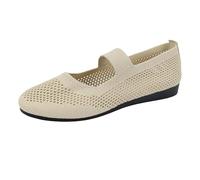 Ballerine da donna in tessuto mesh traspirante, materiale comodo in cotone, materiale leggero, punta rotonda, tacco piatto e suola morbida