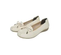 Ballerine da Donna in Vera Pelle con Suola Morbida comode Scarpe Casual Antiscivolo per Le Mamme,off White,43 EU