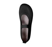 Ballerine da donna Mary Jane con punta tonda, scarpe da lavoro in maglia, scarpe basse da donna, scarpe da ginnastica classiche a maglia bassa, leggere, casual, Nero , 38.5 EU