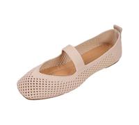 Ballerine da donna nere da donna, scarpe basse in rete traspirante, mocassini casual, comode, punta quadrata, senza lacci, leggere, per tutti i giorni, camminate, guida, pompe per ufficio estate