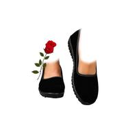 Ballerine da donna Old Beijing, comode, con punta rotonda, stile casual, da lavoro, per ufficio e lavoro, Nero , 40 EU