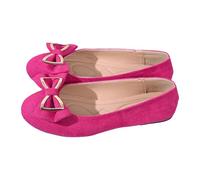 Ballerine da donna, per matrimonio, da sposa, con fiocco, suola morbida, scarpe piatte, eleganti e comode, per il tempo libero, Rosa acceso., 39 EU