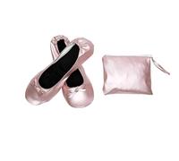 Ballerine da donna pieghevoli senza lacci, scarpe da ballo classiche per lezioni di danza, pratiche e spettacoli panoramici, comode per matrimonio e stagione estiva, Rosa, 37 EU