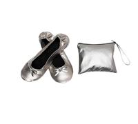 Ballerine da donna pieghevoli senza lacci, scarpe da ballo classiche per lezioni di danza, pratiche e spettacoli panoramici, comode per matrimonio e stagione estiva, grigio, 45 EU