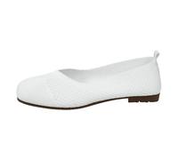 Ballerine da donna, slip-on, scarpe da donna, larghe, per il tempo libero, scarpe estive comode, con suola morbida, comode e comode, da lavoro, per ufficio, tutti i giorni, bianco, 37.5 EU