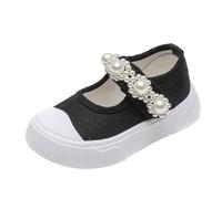 Ballerine da ragazza, eleganti scarpe estive primi passi antiscivolo per bambini, sandali Mary Jane, sandali con tacco a spillo, scarpe da principessa, scarpe da sera per bambini, Nero , 21 EU