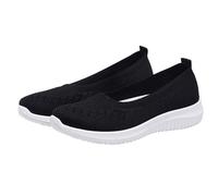 Ballerine Donna Confortevole - Scarpe da Barca Donna Espadrillas Traspirante Scarpe basse Scarpe Slip-Ins-Grand Entry Sneaker Slip on Scarpe Casual Sandali con Maglia Espadrillas, Nero , 42 EU