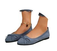 Ballerine Donna Estate Pelle Scarpe Piatte Vestire Festa Comodi Eleganti Ballerina Comode Intrattenimento Scarpe Sportive Senza Lacci Traspiranti Morbido Scarpe Barefoot Casual Mocassini 2025, A07 Blu