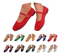 Ballerine Donna Punta Quadrata con Cinturino - Ballerina Comode Pianta Larga Scarpe Mary Jane Eleganti Scarpe Basse Estive Flats Scarpe da Ballo Chiuse Sandali Slip Ins Scarpe Decollete Senza Lacci