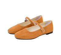Ballerine Donna Punta Quadrata con Cinturino - Ballerina Comode Pianta Larga Scarpe Mary Jane Eleganti Scarpe Basse Estive Flats Scarpe da Ballo Chiuse Sandali Slip Ins Scarpe Decollete Senza Lacci