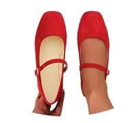 Ballerine Donna - Women's Comfortable Slip On Ballet with Square Toe Breathable Soft Sole Lightweight Casual Shoes Mary Jane Friulane Velluto Ballerina con Cinturino Scarpe Eleganti Comode