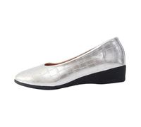 Ballerine Donna Zeppe Pelle Metallica Lucida Ballerina Donna Confortevole Mocassino Elegante Scarpe Comfort Morbide Mocassini Scarpe da Passeggiata Running Danza Basket Senza Laccio Sport Slip on, 01