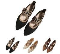 Ballerine eleganti da donna, in pizzo: in maglia, comode, morbide, piatte, elasticizzate, Mary Jane, lavabili, estive, leggere, traspiranti, senza lacci, per il lavoro