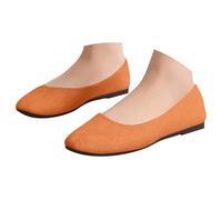 Ballerine estive da donna, con punta quadrata, comode, piatte, per il tempo libero, l'ufficio e la vita quotidiana, Colore: arancione., 42 EU