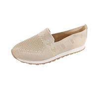 Ballerine estive da donna, scarpe basse da ballo chiuse, a maglia, slipper per ginnastica, eleganti, comode, scarpe da barca traspiranti, antiscivolo, bianco, 36 EU
