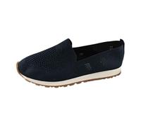 Ballerine estive da donna, scarpe basse da ballo chiuse, a maglia, slipper per ginnastica, eleganti, comode, scarpe da barca traspiranti, antiscivolo, Blu marino, 40 EU