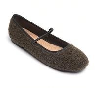 Ballerine in pelle di pecora confortevoli da donna - scarpe calde e accoglienti per l'inverno Adotta il confort absolu au quotidien avec ces ballerines effet mouton pour femme, conçues pour offrirer d
