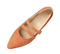 Ballerine in tessuto da donna bianche scarpe basse da donna casual temperamento design centinaia di parole scarpe slip on scarpe pieghevoli ufficio estate, Arancione, 39 EU