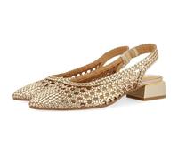 Ballerine intrecciate in pelle color platino per donna PISKOVE, Platino, 37 EU