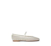 Ballerine Jayna con cinturino in pelle traforata Bianco 37 1/2