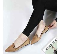 Ballerine mocassini scarpe donna eleganti beige tacco 2.5 cm comode 1382