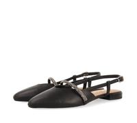 Ballerine Nere Scarpe Aperte con Dettaglio di Strappo con Pietre per Donna GODRANO