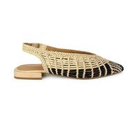 BALLERINE PELLE INTRECCIATA BICOLORE OFF WHITE