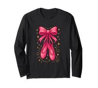 Ballerine Rosa Bow Dance Recital Art Maglia a Manica