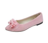 Ballerine, scarpe basse da donna, eleganti temperamatite, scarpe da balerina, alla moda, chiuse, con fiocco, scarpe da donna, Colore: rosa., 38