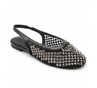 Ballerine Slingback Plates à Résille et Cristaux Scintillants È un abbinamento perfetto, è irresistibile, è un vestiaire, i suoi sandali sono slingback, il suo parfait fusion è moderno ed è comodo. lu