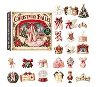 Ballet adventt calendarr - 2D Acrylic 24 Charms 26x18x3cm | Christmas | Christmas Ballet Countdown - Acrylic Flat Ornaments 24 Piece Set | Holiday Collectible | Festive Hanging Decoration For Tree