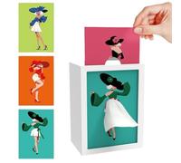 Ballet Girl Tissue Box with Touch Light,Flying Skirt Tissue Box with 3 Replaceable Patterns,Elegant Ballerina Dance Tissues Dispenser Night Light for Bedroom,Desk,Living Room,Home Decor