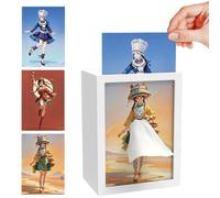 Ballet Girl Tissue Box with Touch Light,Flying Skirt Tissue Box with 3 Replaceable Patterns,Elegant Ballerina Dance Tissues Dispenser Night Light for Bedroom,Desk,Living Room,Home Decor