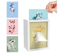 Ballet Girl Tissue Box with Touch Light,Flying Skirt Tissue Box with 3 Replaceable Patterns,Elegant Ballerina Dance Tissues Dispenser Night Light for Bedroom,Desk,Living Room,Home Decor