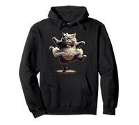 Ballet Kitty Cat con Una Grande Pancia. Felpa con Cappuccio
