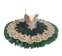 Balletto Professionale Tutu Vestito Ragazze Bambini delle Donne Piatto Pancake Swan Lake Party Ballerina Stage Dance Competition Costume,Verde,150