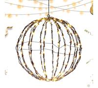 Ballo di Natale a LED NEVALRARA OUTDOORS, palline illuminate pieghevoli 3D, luci del sentiero, luci della luce di metallo di Natale, multicolori, per giardino, albero, terrazza, cortile, cort