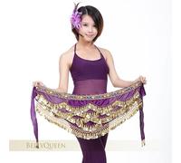 Ballo di Pancia Sciarpe Hip Skirt, Cintura di danza del ventre dolce da donna La più recente sciarpa di danza del ventre in seta di vetro multicolore Sciarpa di cristallo con catena di danza del ventr