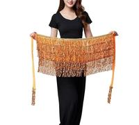 Ballo di Pancia Sciarpe Hip Skirt, Lady Women Danza del ventre Abito Cintura a catena in vita Hula lucida Spettacolo teatrale Accessori Costume di danza del ventre Prop Gonna di danza del ventre(Green
