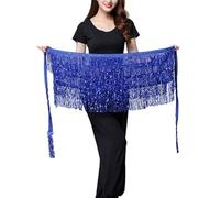 Ballo di Pancia Sciarpe Hip Skirt, Lady Women Danza del ventre Abito Cintura a catena in vita Hula lucida Spettacolo teatrale Accessori Costume di danza del ventre Prop Gonna di danza del ventre(Blue2