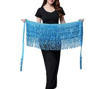 Ballo di Pancia Sciarpe Hip Skirt, Lady Women Danza del ventre Abito Cintura a catena in vita Hula lucida Spettacolo teatrale Accessori Costume di danza del ventre Prop Gonna di danza del ventre(Blue1
