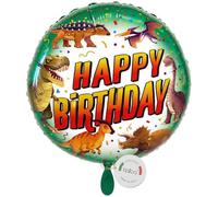 balloa Palloncino in alluminio con scritta "Happy Birthday", colore bianco e oro, decorazione per compleanno, per donne e uomini, palloncini con coriandoli a sorpresa, decorazione per la stanza, 33 cm